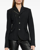 Jacheta DSQUARED2, BLACK Blazer with multiple pockets