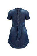 Rochie DSQUARED2, Medium Perfecto Carpenter Dress, Bleumarin
