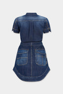 Rochie DSQUARED2, Medium Perfecto Carpenter Dress, Bleumarin