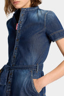 Rochie DSQUARED2, Medium Perfecto Carpenter Dress, Bleumarin