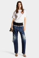 Tricou DSQUARED2, Heart Insert, Easy Fit, White