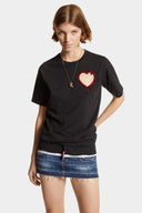 Tricou DSQUARED2, Heart Insert, Easy Fit, Black