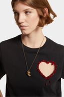 Tricou DSQUARED2, Heart Insert, Easy Fit, Black