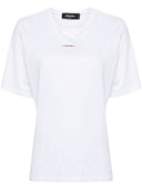 Tricou DSQUARED2, Small Front Logo, Red Details, White