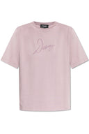 Tricou DSQUARED2, Logo Signature Print, Pink Beige