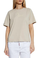 Tricou DSQUARED2, Logo Signature Print, Beige