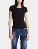 Tricou DSQUARED2, Mini Fit Maple Leaf, Black