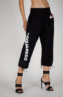 Pantaloni Dsquared2, Sireturi Negre, Logo Frunza