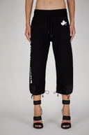 Pantaloni Dsquared2, Sireturi Negre, Logo Frunza