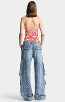Jeans DSQUARED2, D2 Monogram Light Wash Cargo Jeans