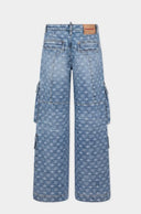 Jeans DSQUARED2, D2 Monogram Light Wash Cargo Jeans