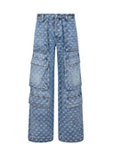 Jeans DSQUARED2, D2 Monogram Light Wash Cargo Jeans