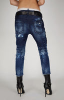 Jeans Dsquared2, Fermoar metalic inserat, Albastru