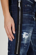 Jeans Dsquared2, Fermoar metalic inserat, Albastru