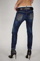 Jeans Dsquared2,  Cu insertii metalice pe buzunare, Blue