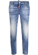 BLUGI  DSQUARED2, Stonewashed Crop-leg, Blue