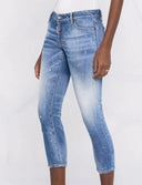 BLUGI  DSQUARED2, Stonewashed Crop-leg, Blue
