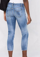 BLUGI  DSQUARED2, Stonewashed Crop-leg, Blue