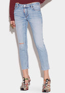 Jeans DSQUARED2, Twiggy Light Wash Medium Waist Cropped, Bumbac