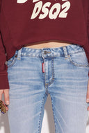 Jeans DSQUARED2, Twiggy Light Wash Medium Waist Cropped, Bumbac
