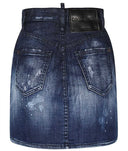 Fusta Dsquared, Cu fermoar atasat, Denim