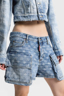 Pantaloni scurti DSQUARED2, Light Wash Cargo Shorts, Blue