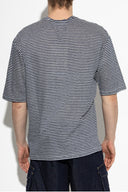 Tricou DSQUARED2, Summer Lovers, Seaside Stripes, White, Black, Regular Fit