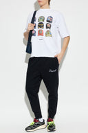 Tricou DSQUARED2,ICONique Loose Fit T-Shirt,  Hats Print Alb