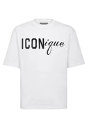 Tricou DSQUARED2, ICONique Loose Fit T-Shirt, Alb