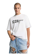 Tricou DSQUARED2, ICONique Loose Fit T-Shirt, Alb