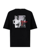 Tricou DSQUARED2, Iconique-print multicolor T-shirt, Negru