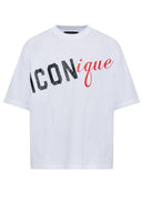 Tricou DSQUARED2, WHITE Cotton t-shirt with stitched logo