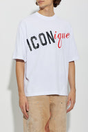 Tricou DSQUARED2, WHITE Cotton t-shirt with stitched logo