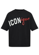 Tricou DSQUARED2, Black Cotton t-shirt with stitched logo