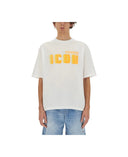 TRICOU DSQUARED2, Icon Blur, Alb, Loose Fit