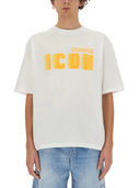 TRICOU DSQUARED2, Icon Blur, Alb, Loose Fit