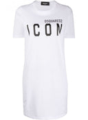 Rochie Dsquared2, Icon Alb, Bumbac