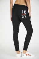Pantaloni Dsquared2, Imprimeu ICON alb
