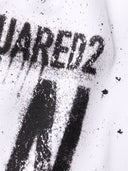 Pantaloni Dsquared2, Imprimeu ICON Sprayed, Alb