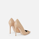 Pantofi ELISABETTA FRANCHI, Leather pump with logo detail, Beige
