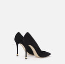 Pantofi  ELISABETTA FRANCHI, Logo Suede Décolleté Étoile, Negru