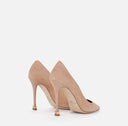 Pantofi  ELISABETTA FRANCHI, Logo Suede Décolleté Étoile, Beige