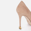 Pantofi  ELISABETTA FRANCHI, Logo Suede Décolleté Étoile, Beige