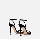 SANDALE ELISABETTA FRANCHI, cu ankle strap Étoile, Negru