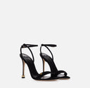 SANDALE ELISABETTA FRANCHI, cu ankle strap Étoile, Negru