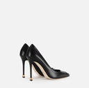 Pantofi ELISABETTA FRANCHI, Nappa leather pumps with toecap Étoile, Negru