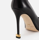 Pantofi ELISABETTA FRANCHI, Nappa leather pumps with toecap Étoile, Negru