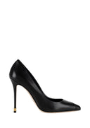 Pantofi ELISABETTA FRANCHI, Nappa leather pumps with toecap Étoile, Negru