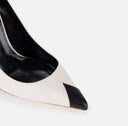Pantofi ELISABETTA FRANCHI, Nappa leather pumps with toecap Étoile, Alb
