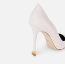 Pantofi ELISABETTA FRANCHI, Nappa leather pumps with toecap Étoile, Alb